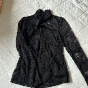 Bebe Black Lace Detail Top